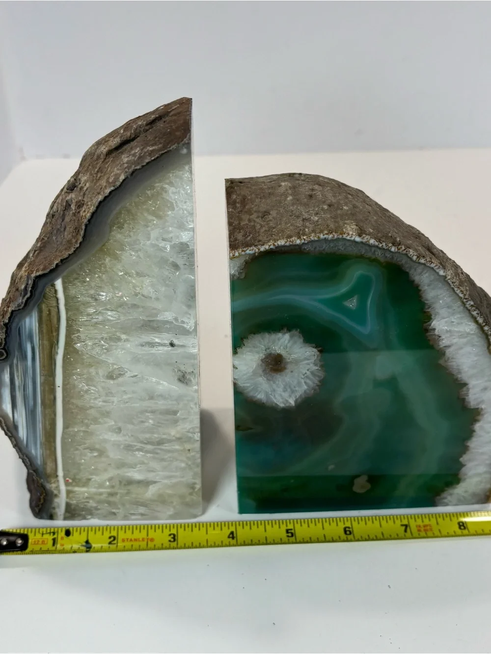 Vintage Brazilian Agate Geode Bookends 8